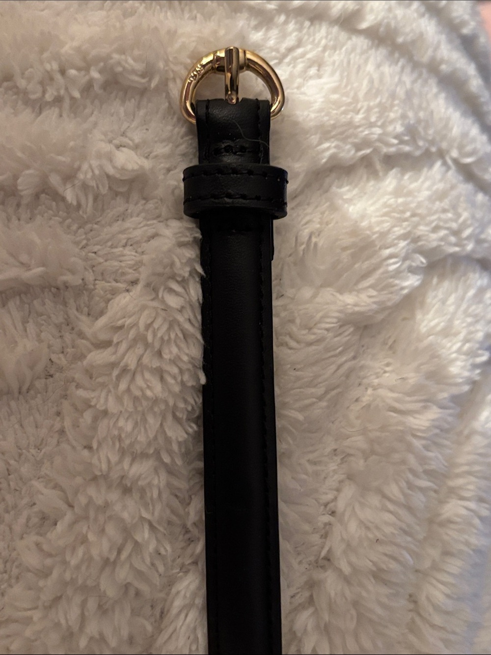 Woman’s Ralph Lauren Black Leather Belt with Gold Buckle Size Medium